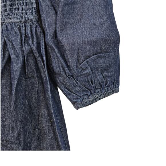 NWT J.Crew Smocked Puff-Sleeve Dress in Chambray Size XXS - Picture 7 of 9